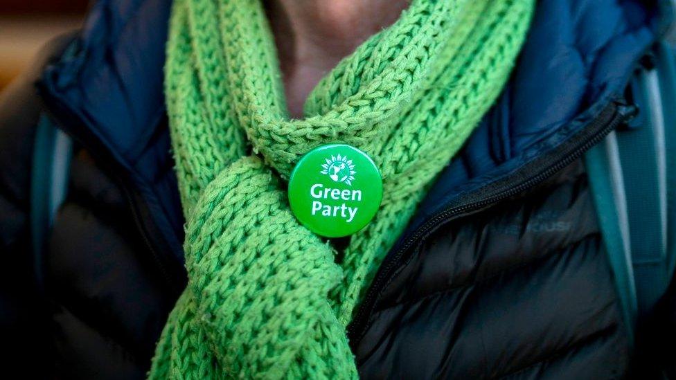 a volunteer working for Green Party canvasses in Brighton on November 29, 2019