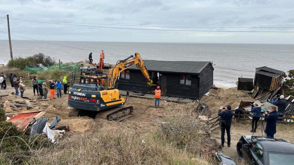 House on the clifftop in Hemsby