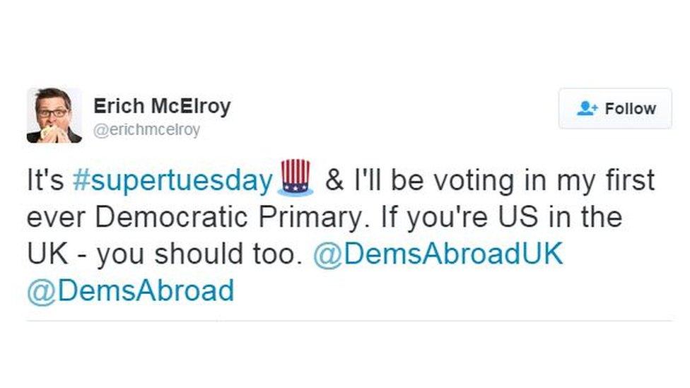 US expat tweets about voting in the UK