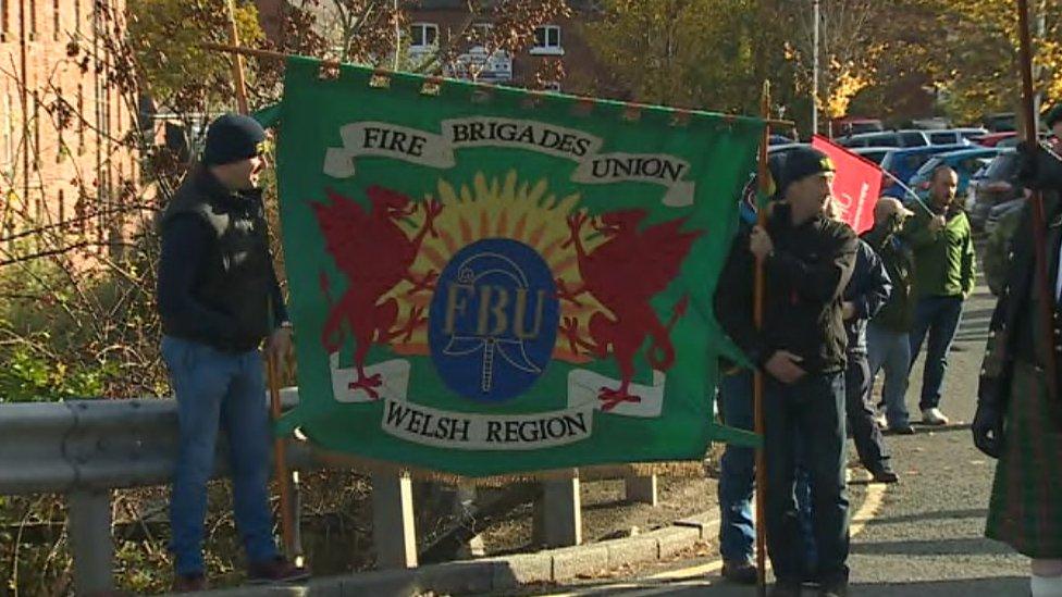 Campaigners protest fire cut plans in Wrexham