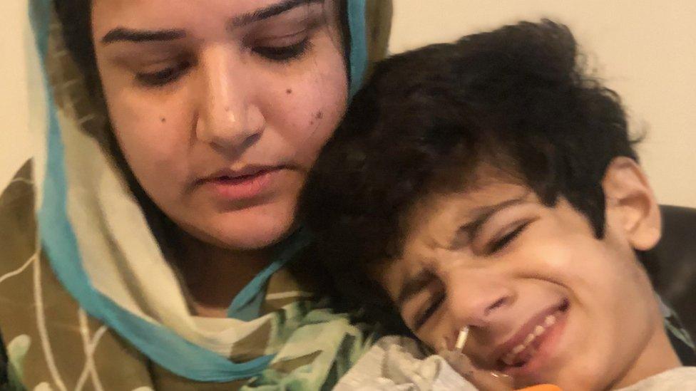 Anila with her son Shahryar, who has a life threatening disorder which can be triggered by protein