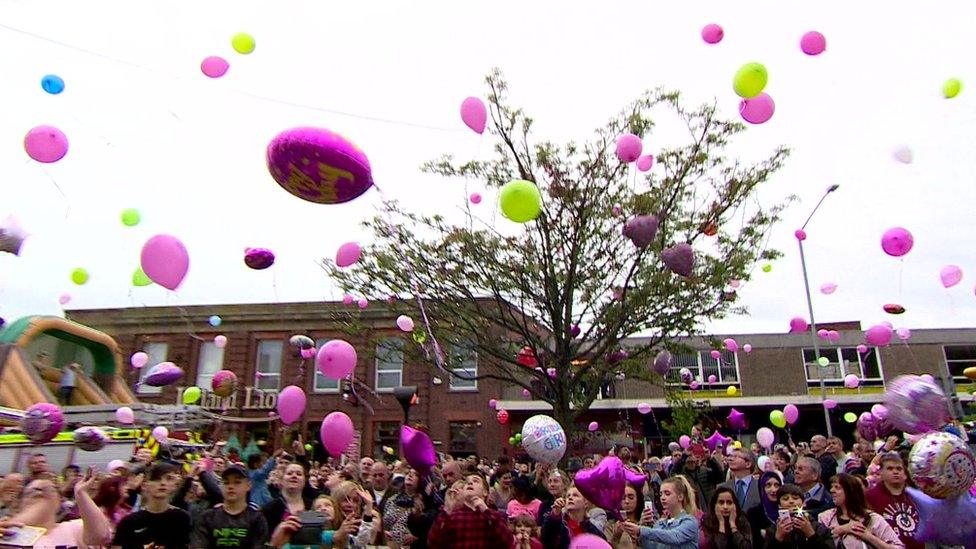 Balloons let off for Saffie