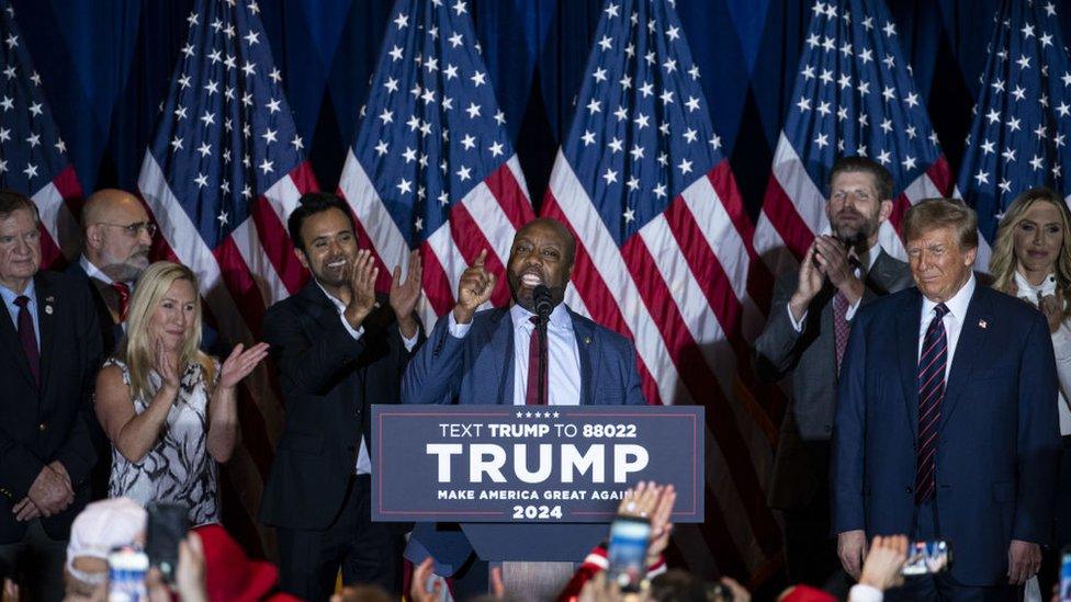 Tim Scott at Trump victory party