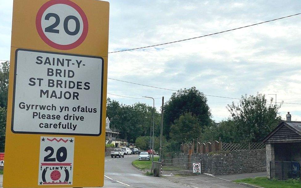 20mph sign in St Brides Major