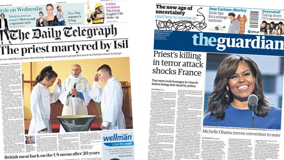 Telegraph/Guardian front pages