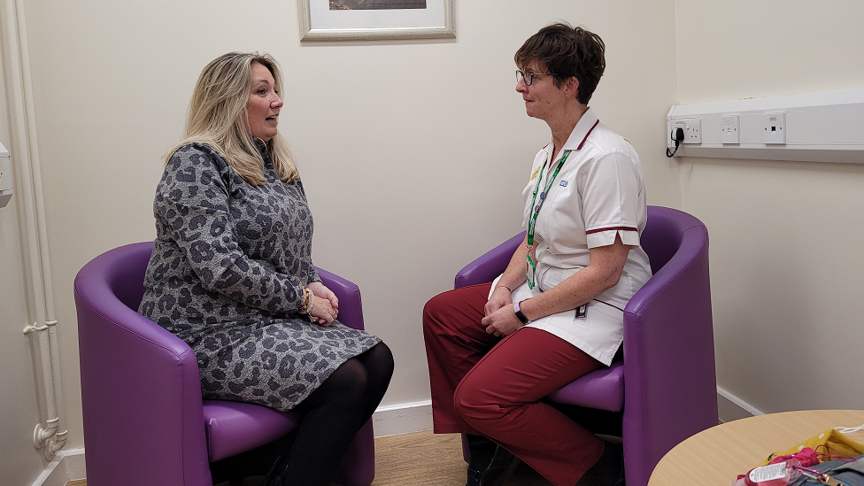 Rebecca Quick, Left, and Samantha Bostock, Right, from Macmillan Radiotherapy Late Effects Lead Radiographer at Gloucestershire Oncology Centre.