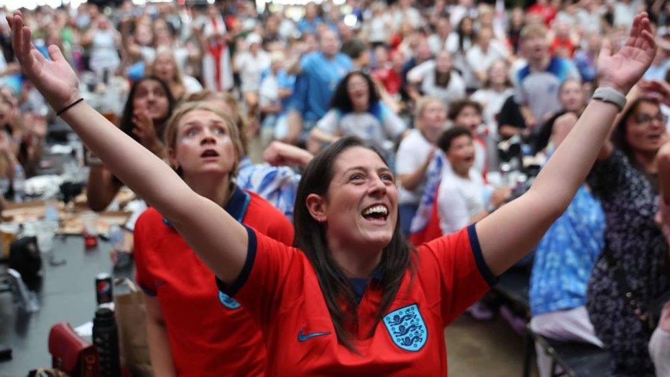 England fans celebrating