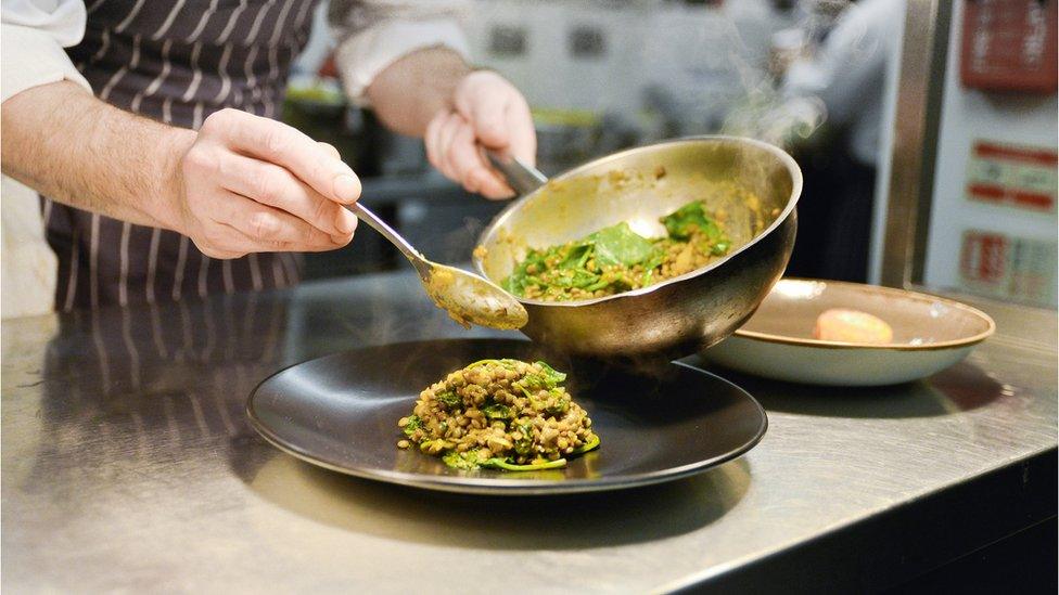 cook serving food