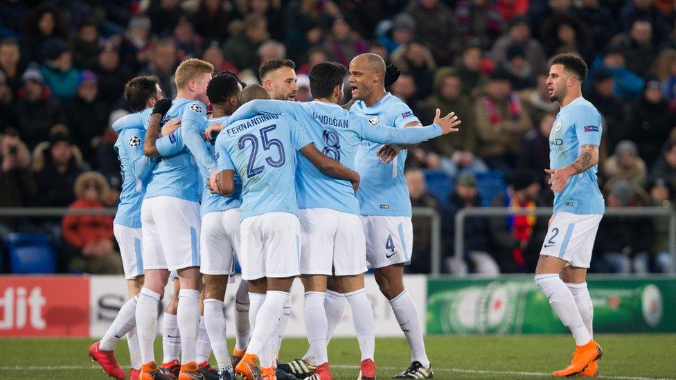 Manchester City celebrating