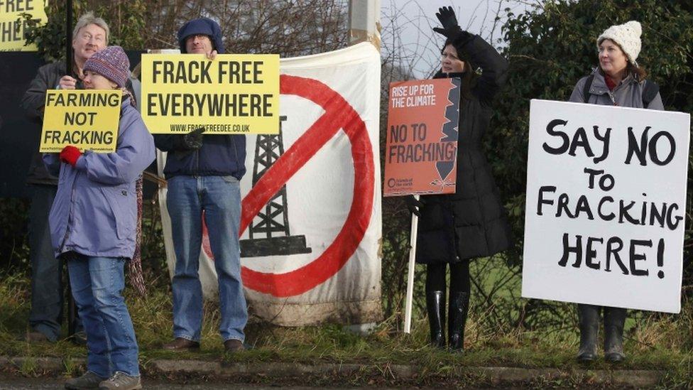 Anti-fracking protestors