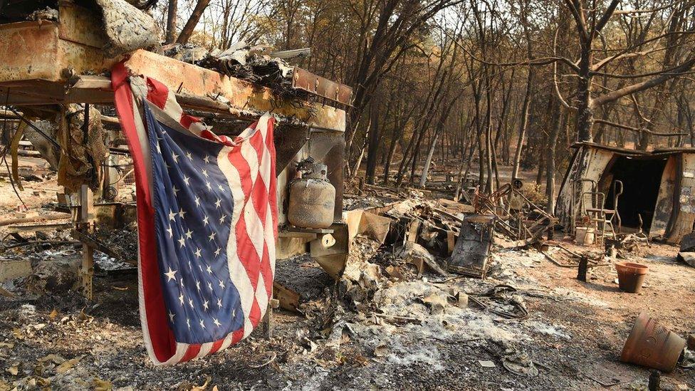 US flag in Paradise