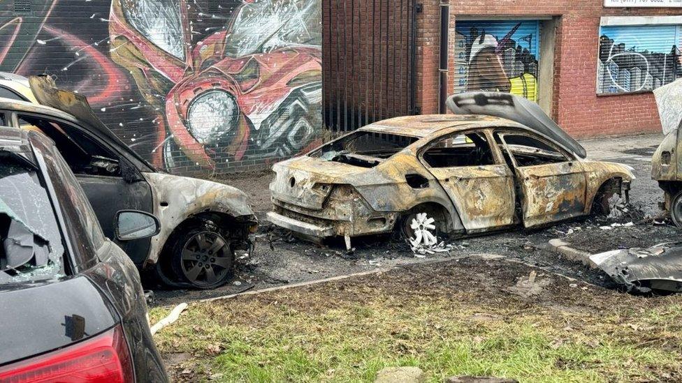 Burnt out car in Bristol