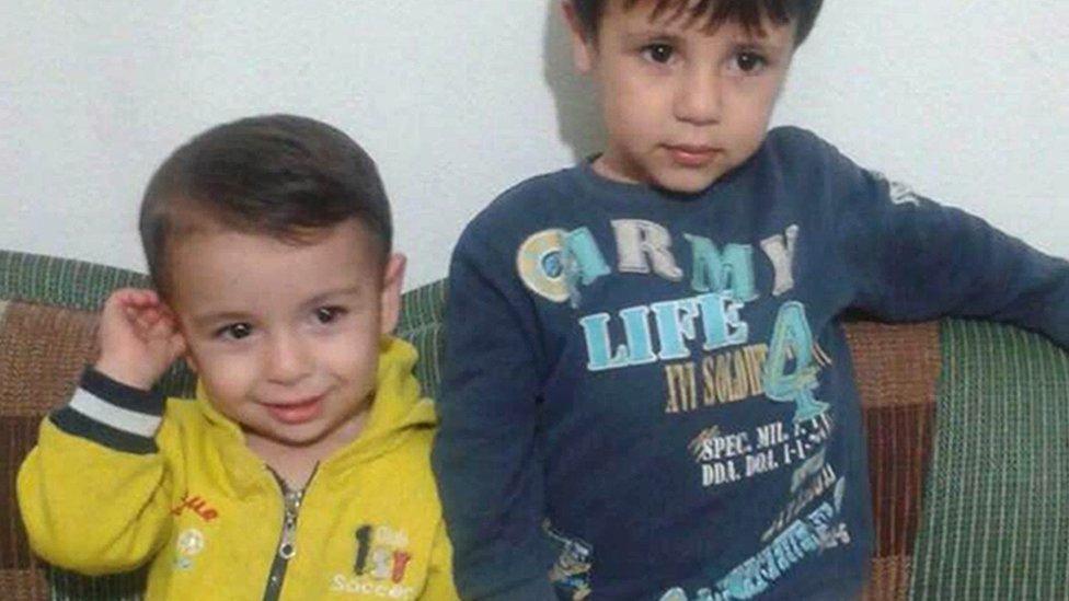 Alan Kurdi, left, and his brother Ghalib Kurdi