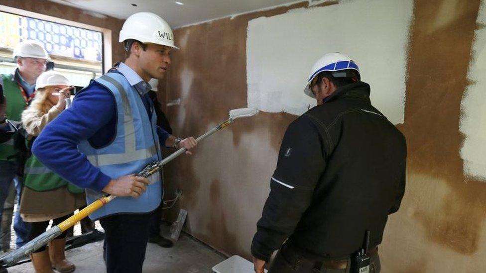 Prince William paints wall for DIY SOS