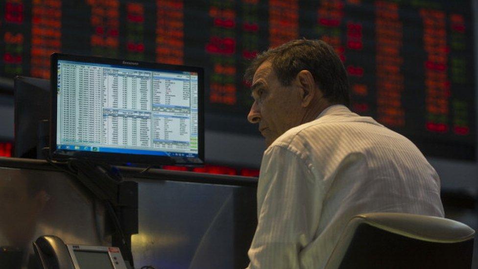 A system operator at Sao Paulo's Stock Exchange