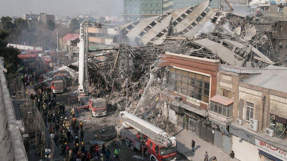 Collapsed Plasco building in Tehran, Iran (19 January 2017)