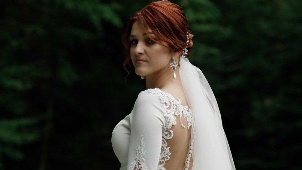 Mariana Mamonova on her wedding day