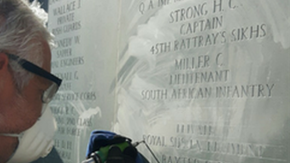 Names being engraved