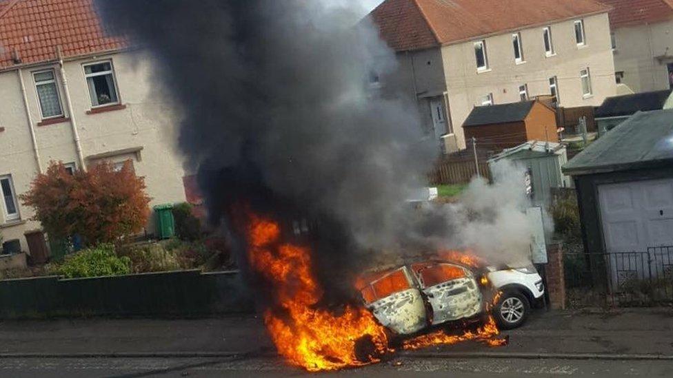 Burning car