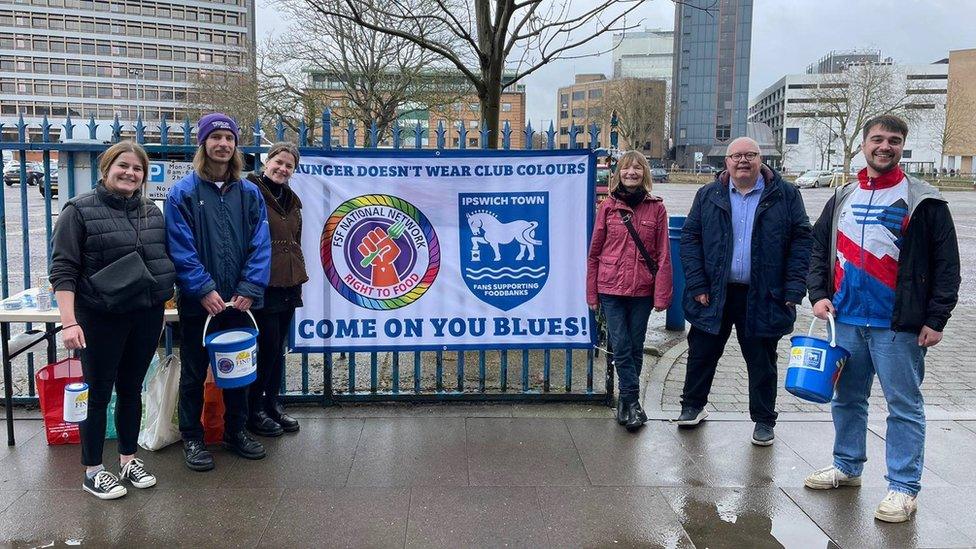 Supporters collecting donations for the Fans Supporting Foodbanks scheme