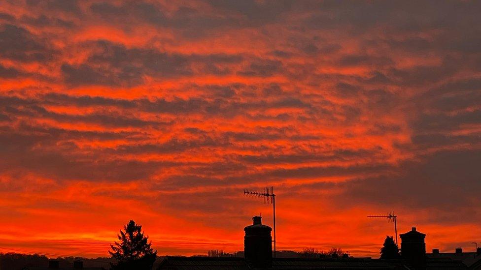 Sunrise in Chesterfield, Derbyshire