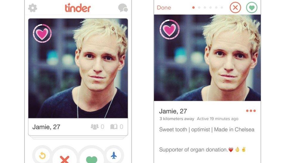 Jamie Laing's Tinder profile