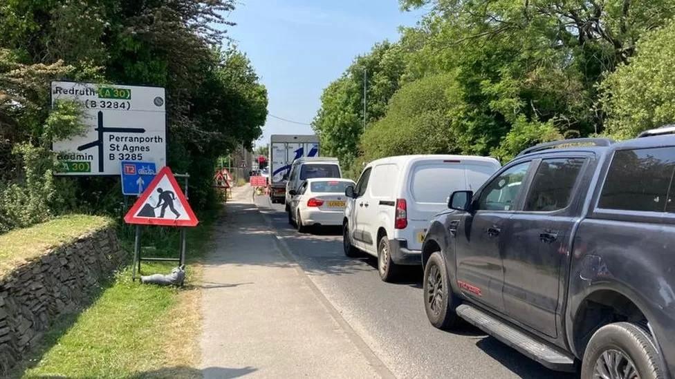 A photo of a road in Cornwall