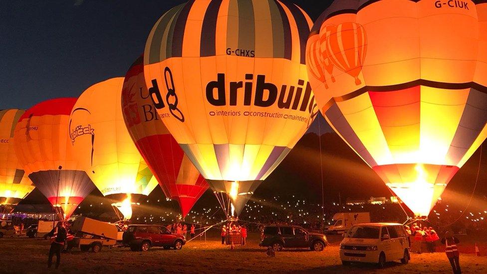 Bristol International Balloon Fiesta nightglow event at Ashton Court