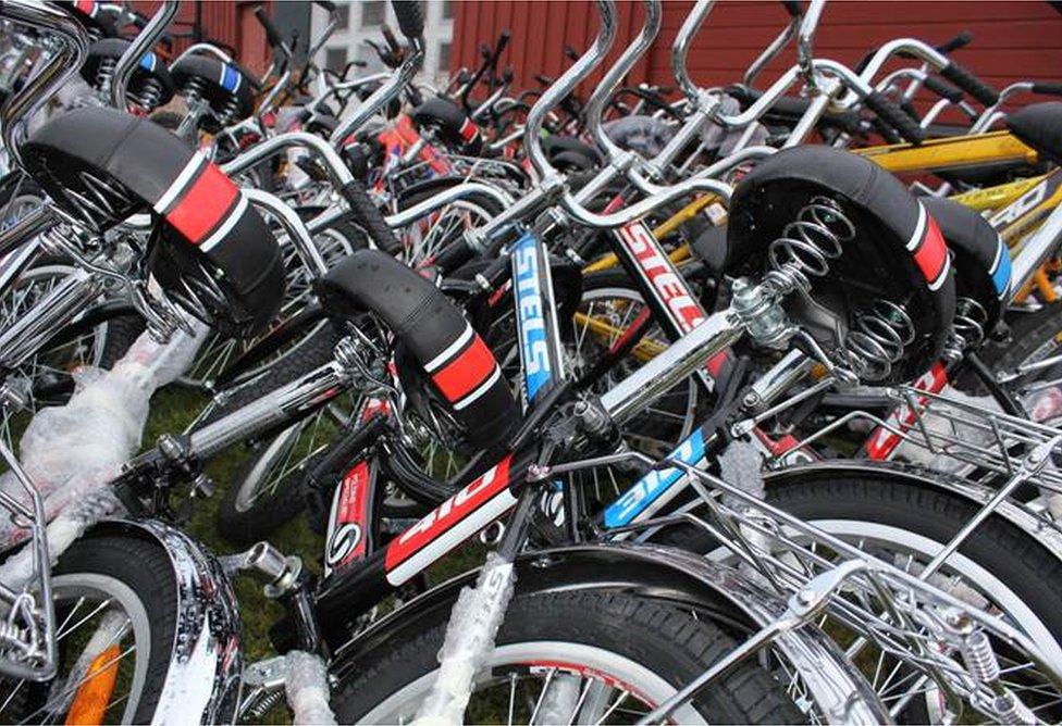 Bikes used to ride across the border