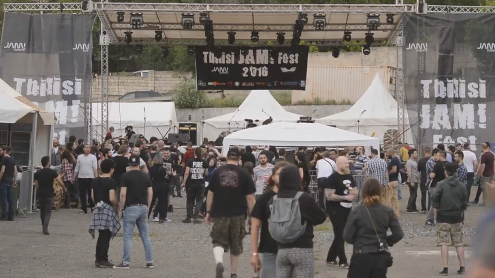 A view of revellers at the Tbilisi Jam 2016 festival