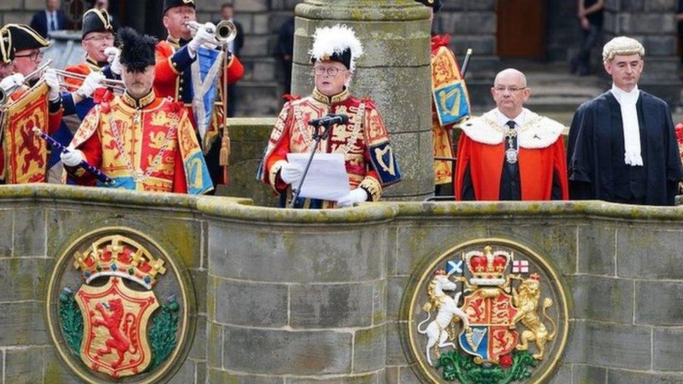 A public proclamation to announce the accession of King Charles has taken place in Edinburgh.