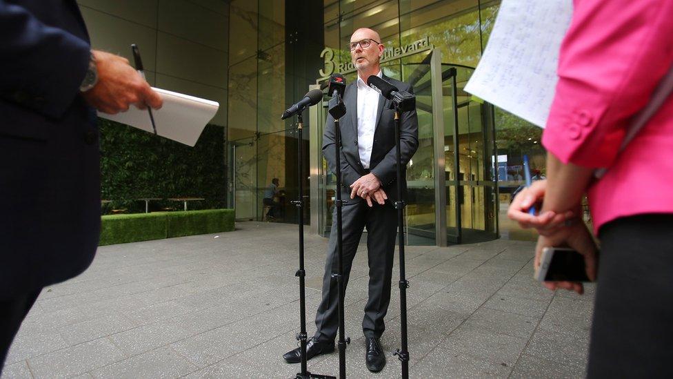 Bruce Davidson delivering press conference in Sydney