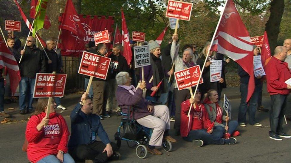 The protest outside Solent University