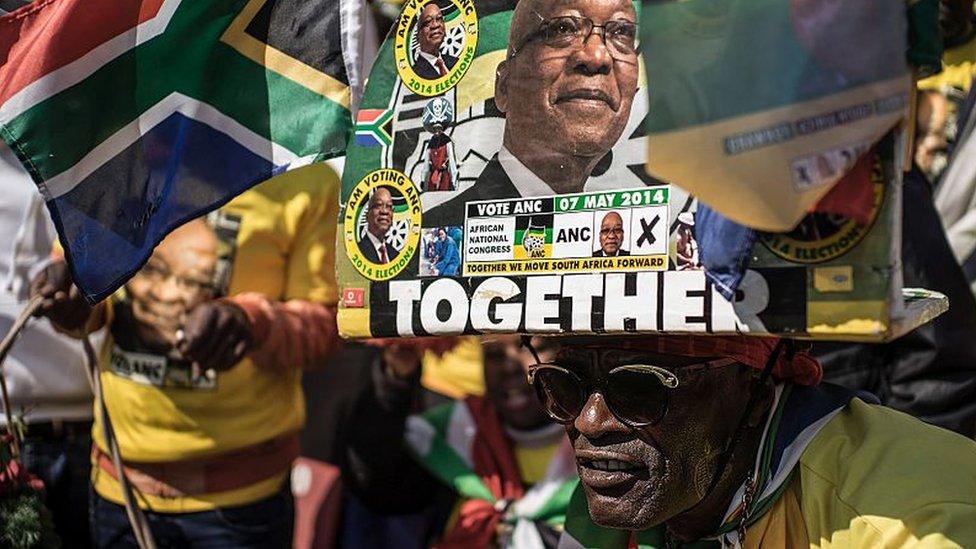 Africa National Congress (ANC) supporters gather at the Ellis Park stadium in Johannesburg for the ANC closing rally campaign on July 31, 2016 ahead of August 3 municipal elections.