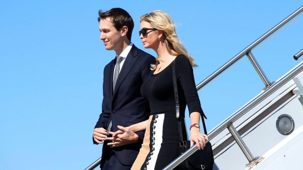 Ivanka Trump and Jared Kushner arrive on Air Force One to accompany U.S. President Donald Trump for his tour of the Boeing South Carolina facility in North Charleston, South Carolina