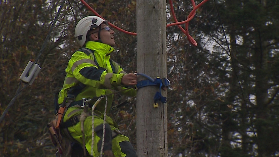 Power lines work