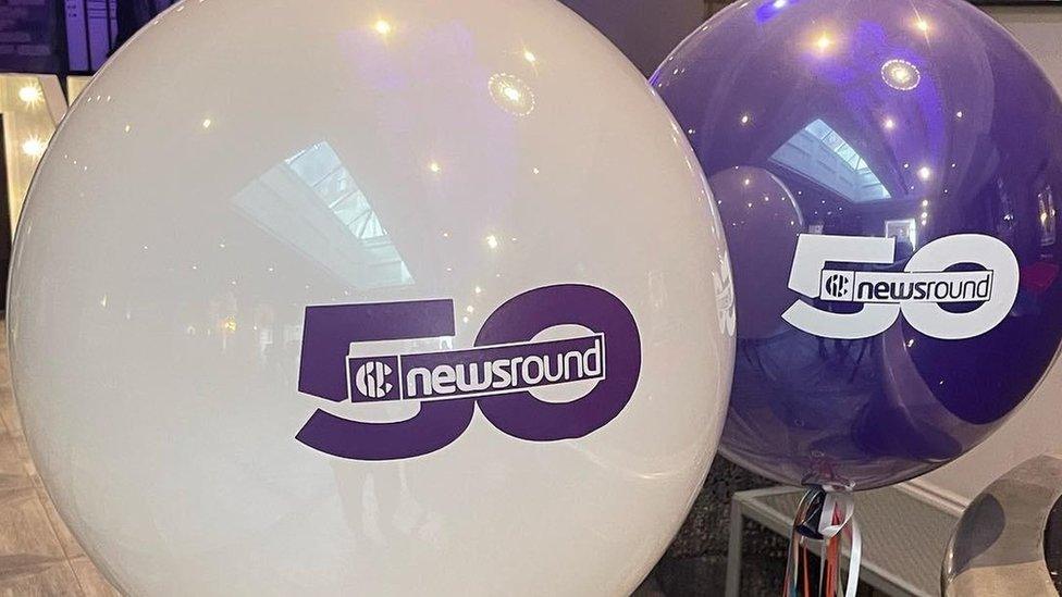 Newsround 50th balloons.