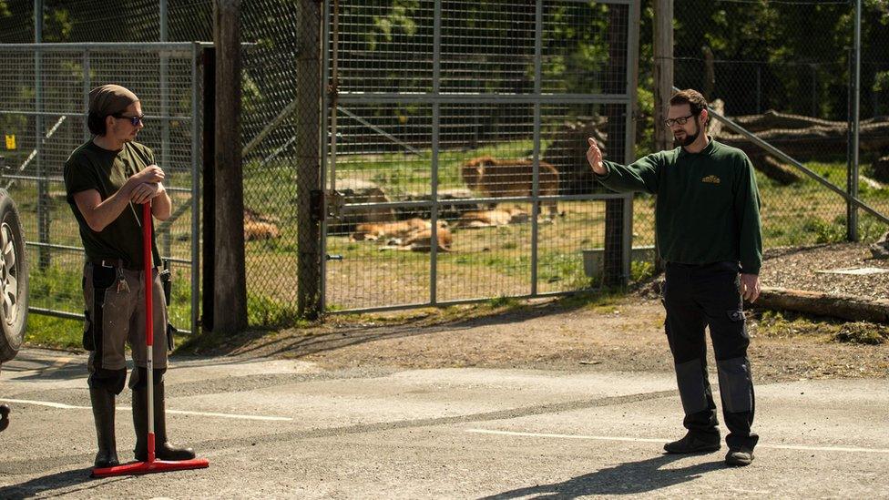 Park keepers at Knowsley Safari Park