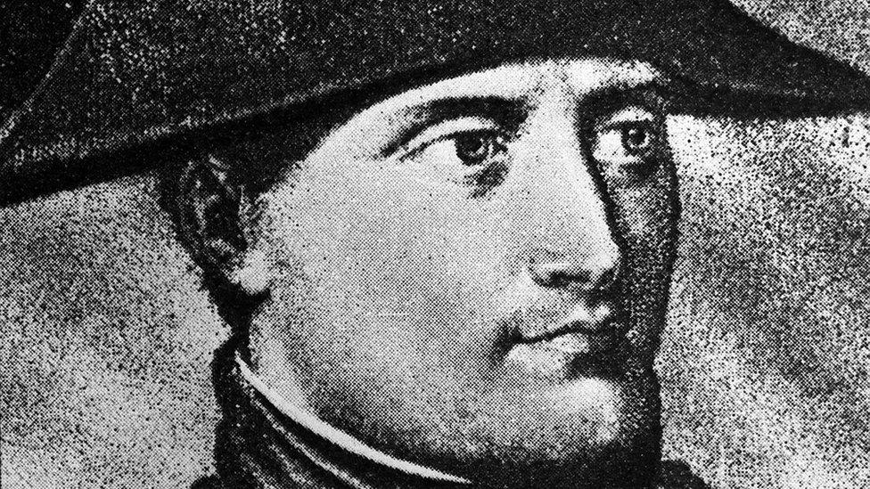 A drawing of French Emperor Napoleon Bonaparte