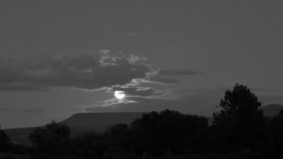 Picture from Boughrood in Powys. The mountain is Hay Bluff in the Brecon Beacons