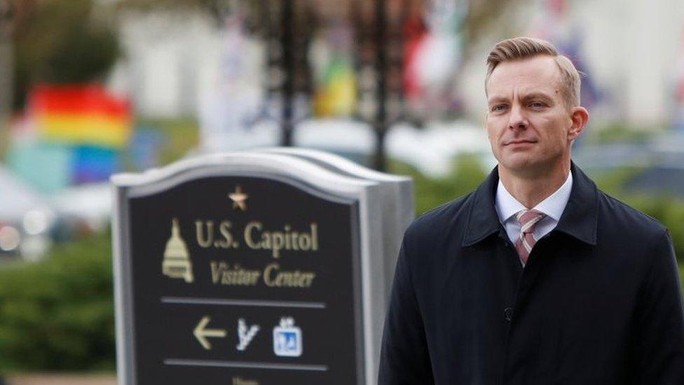 David Holmes arrives in Washington DC to testify in the Trump impeachment inquiry. Photo: 15 November 2019