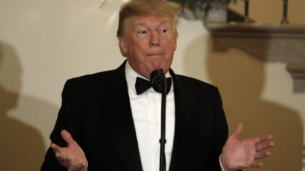 US President Donald J. Trump speaks during the Congressional Ball at the White House in Washington, DC, USA, 15 December 2018