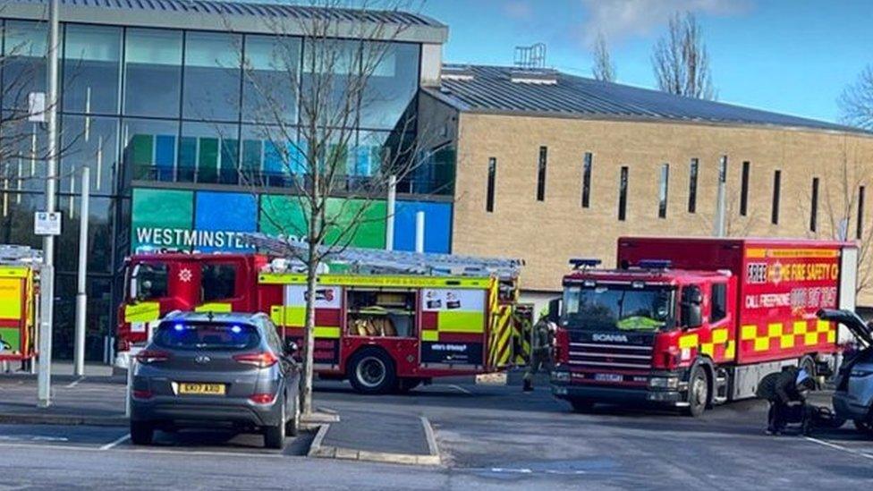 Fire engines at leisure centre