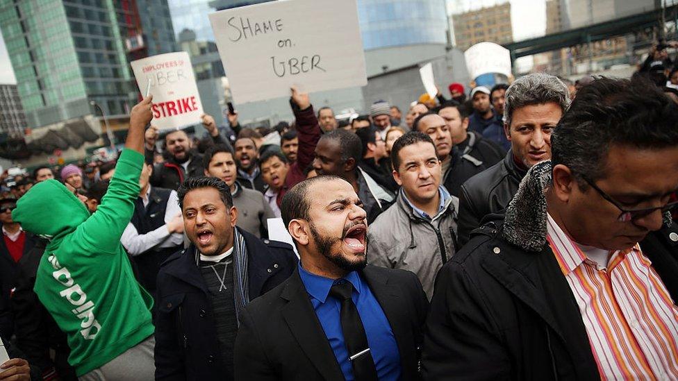 Uber driver protest