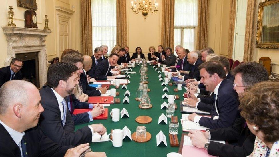 David Cameron chairing a meeting of his Cabinet in May