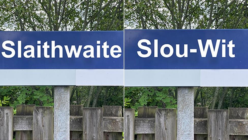 Mock up of Slaithwaite sign