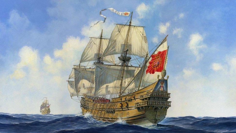 Artist's reconstruction of the Nuestra Señora de las Maravillas ship