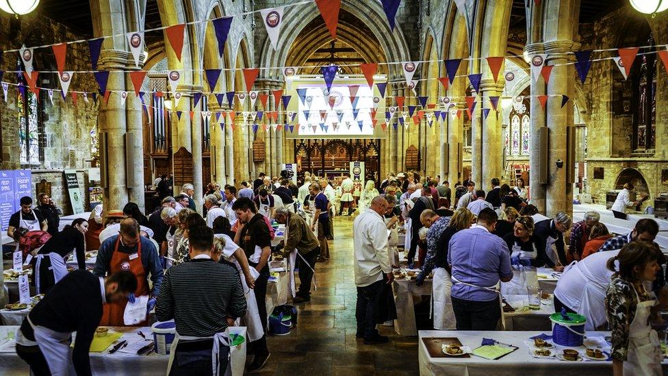 Judging for pies in Melton