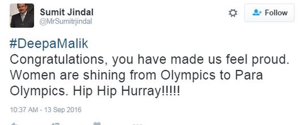 Congratulations, you have made us feel proud. Women are shining from Olympics to Para Olympics. Hip Hip Hurray!!!!!