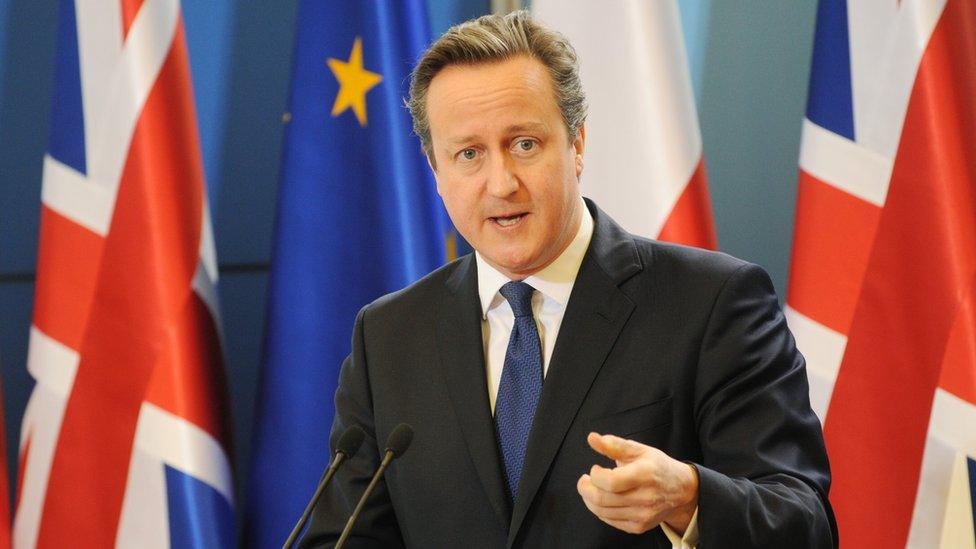 David Cameron in Warsaw on 10 December